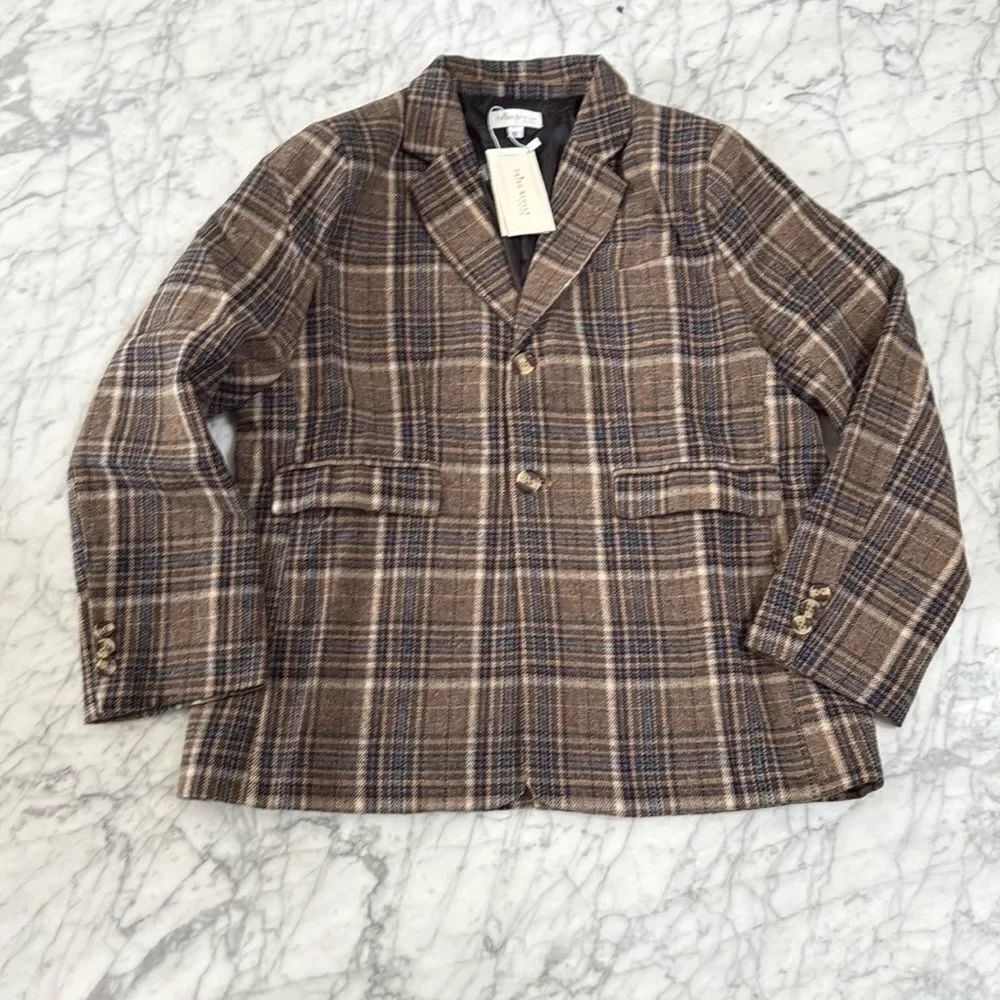 NWT Trish Scully William Blazer Plaid Kids Jacket
sz 12